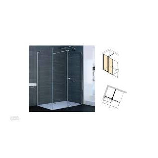 Tür Schiebe- Walk-In Huppe Xtensa Pure 1-teilig mit Festsegment links, selbern glänzend, transparentes Glas Anti-Plaque - sanitb