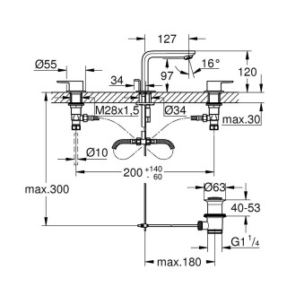 Waschtischarmatur Grohe Lineare 3 mit Anschlüssen DN15, Chrom - sanitbuy.pl
