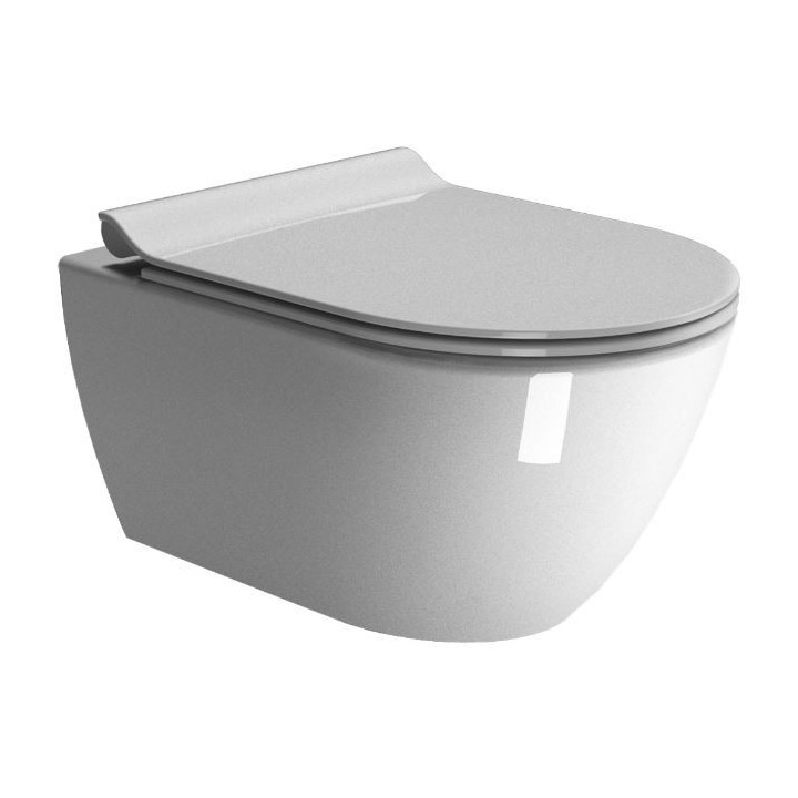 Becken WC GSI Pura 50x36cm hängend bezrantowa mit WC-Sitz mit Softclosing + Set mocujący, weiß- sanitbuy.pl
