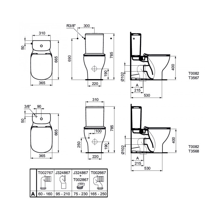 Kompakt-becken WC Ideal Standard Tesi AquaBlade weiß - sanitbuy.pl