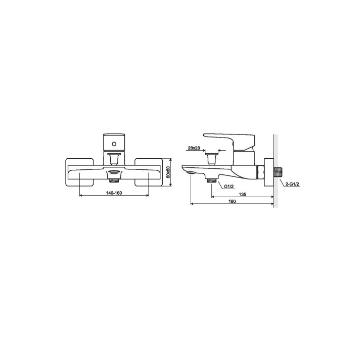Wannenbatterie Excellent Keria, Chrom- sanitbuy.pl
