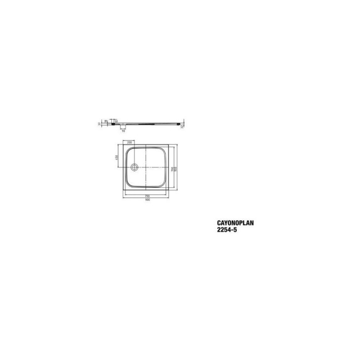 Duschwanne Kaldewie Cayonoplan quadratisch 90x90cm mit Träger aus Styropor płaski, weiß- sanitbuy.pl