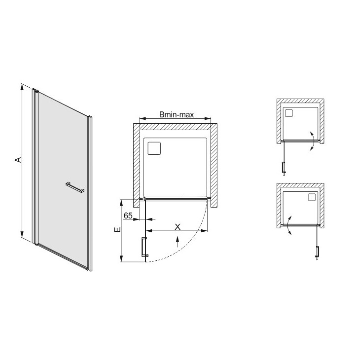 Drywi skryzdowe Sanplast Prestige III 70x195cm, silbernes Profil glänzend- sanitbuy.pl