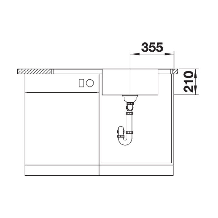 Zlewozmywak aus Stahl dwukomorowy Blanco Z-Style 340/180-U 58,5x44 cm, gebürsteter Stahl - sanitbuy.pl