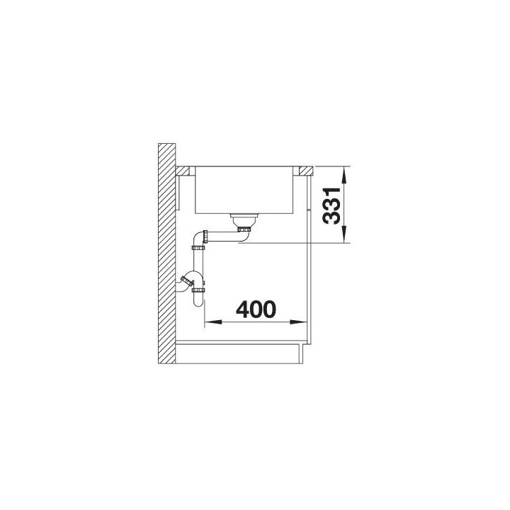 Zlewozmywak aus Stahl jednokomorowy Blanco Andano XL 6 S-IF Compact 86x50 cm links komora, z ociekaczem, mit automatischem Stöps