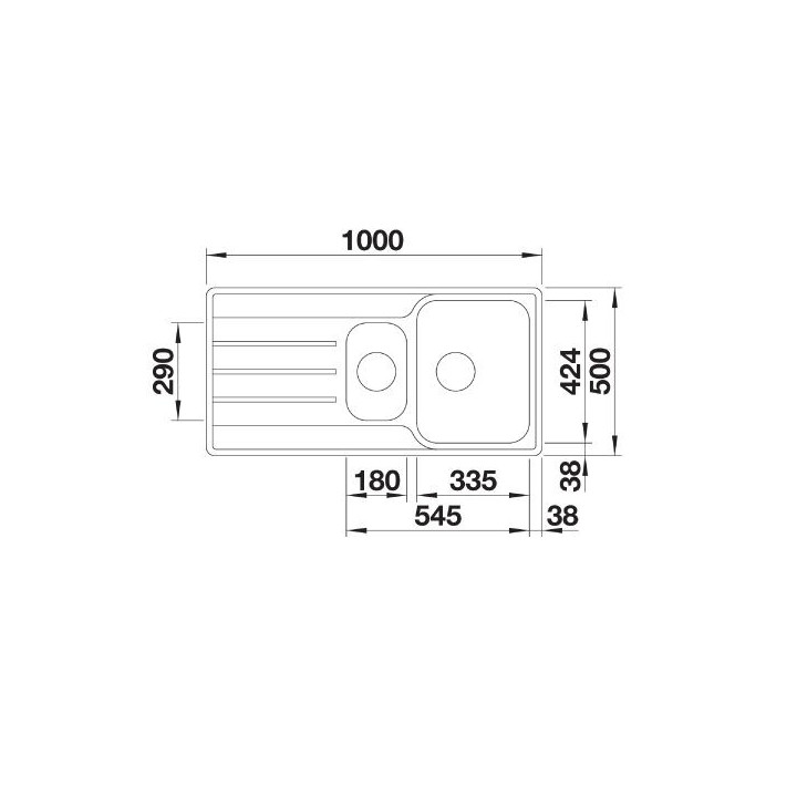 Zlewozmywak aus Stahl jednokomorowy Blanco Lemis 45 S-IF 86x50 cm z ociekaczem, polierter Stahl - sanitbuy.pl