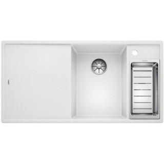 Zlew konglomeratowy + Sitz drewniana AXIA III 6 S Blanco Silgranit rechts komora 1000x510mm perłowoszary- sanitbuy.pl