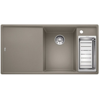 Zlew konglomeratowy + Sitz Glas- AXIA III 6 S Blanco Silgranit rechts komora 1000x510mm szampan- sanitbuy.pl