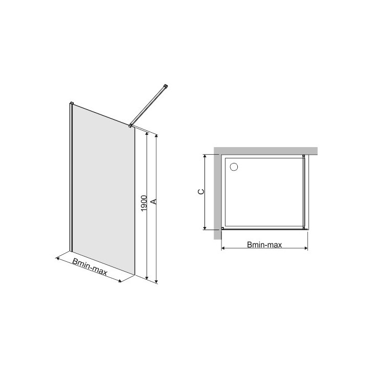 Walk-In Sanplast TX 70x190 cm profil Chrom, Glas W0- sanitbuy.pl
