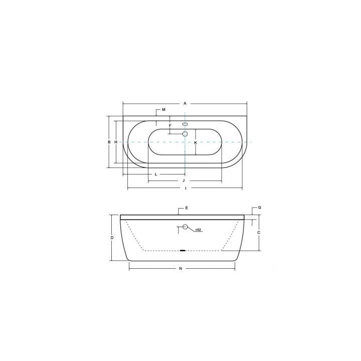 Besco Vista Badewanne freistehend 170x75 cm zur Wandmontage weiß WKV-170-WS- sanitbuy.pl