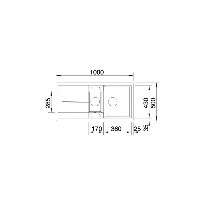 Zlewozmywak Zum einbau 100x50 cm Blanco METRA 6 S, bez akcesoriów, perłowoszary- sanitbuy.pl