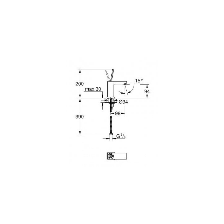 Waschtischarmatur Grohe Eurocube Joy, Einhebel-, Chrom