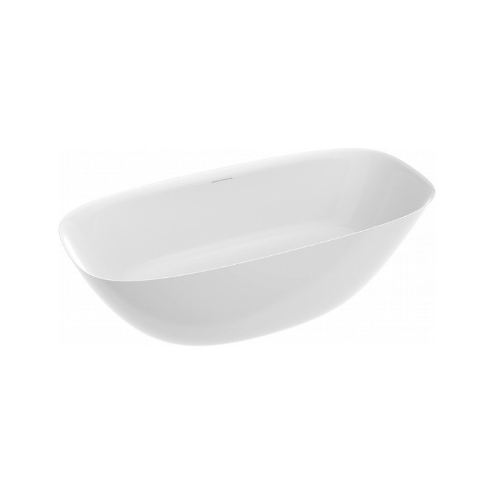 Badewanne freistehend, Sanitti SETTE, 1700x820x600, Ablaufgarnitur z Überlauf, weiß 