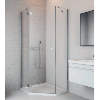 Kabine asymmetrisch 80x100 Essenza New PTJ  Radaway profil Chrom, Glas transparent