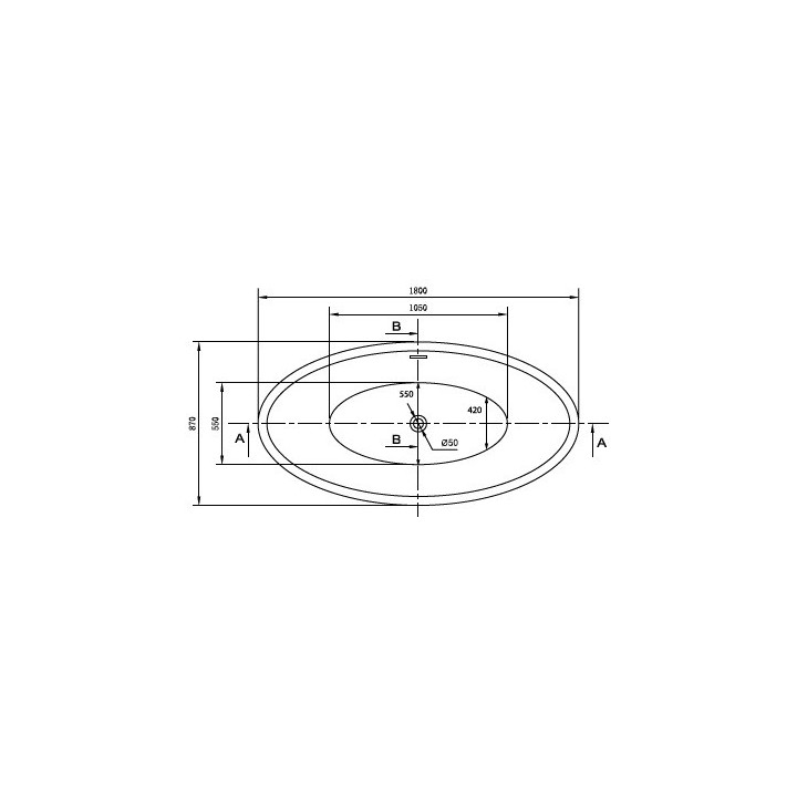 Badewanne freistehend Massi Modern, 180x87x65 cm, ohne Überlauf, weiß