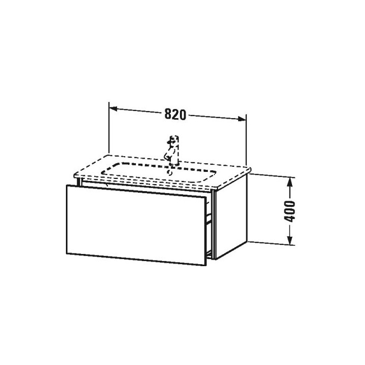Schrank Unterbau- Duravit L-Cube, hängend, weiß, Hochglanz