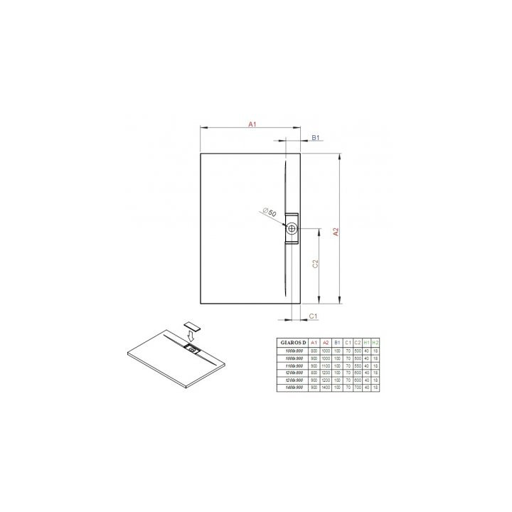 Brodzik Dolphi Radaway Giaros D 1200 x 900- sanitbuy.pl