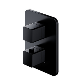 Wannenbatterie Unterputz thermostatisch solo 2-wyjsciowa Omnires Parma schwarz matt