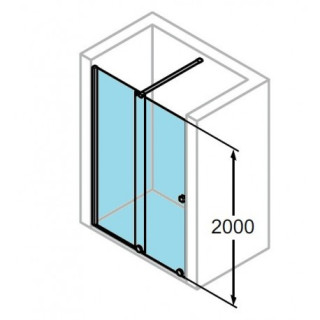 Tür Schiebe- Huppe Xtensa 1201-1400 mm, links Profil silbern glänzend, Glas transparent Anti-Plaque