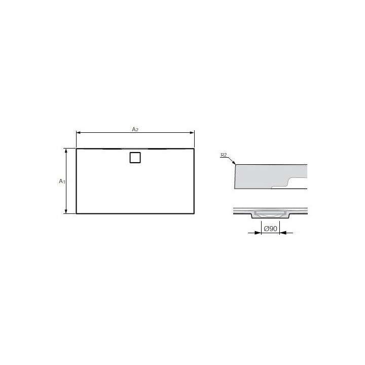 Duschwanne rechteckig HUPPE EasyFlat, 150x100cm, weiß