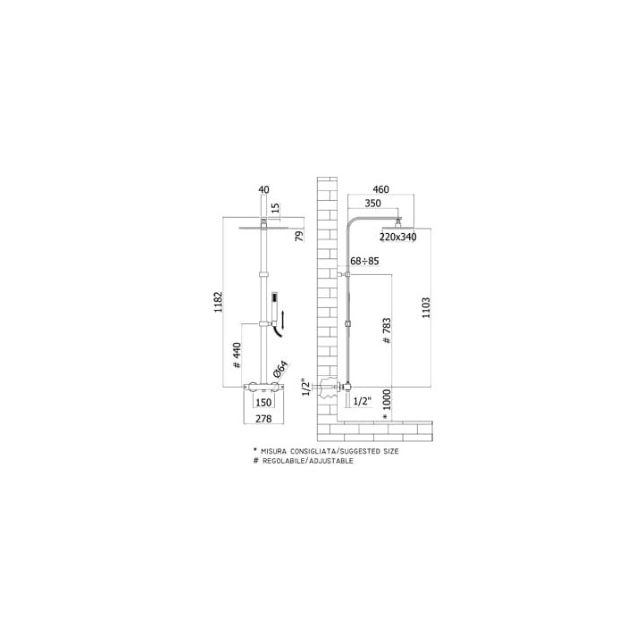Brausestange thermostatisch Paffoni City, Chrom