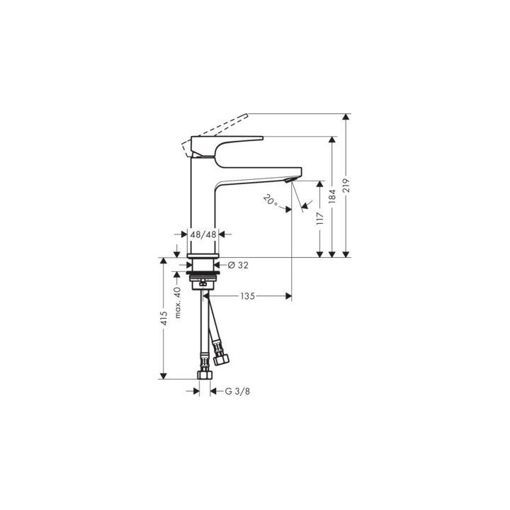 Waschtischarmatur stehend Hansgrohe Metropol 110 EcoSmart Chrom - sanitbuy.pl