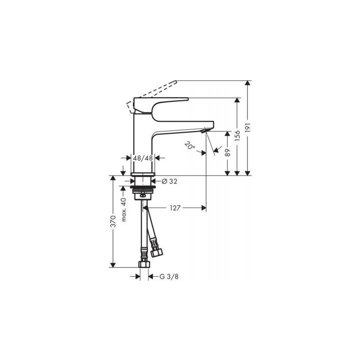 Waschtischarmatur stehend Hansgrohe Metropol 100 EcoSmart Chrom - sanitbuy.pl
