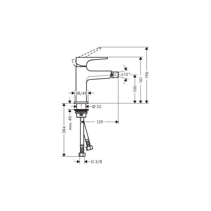 Bidetarmatur stehend Hansgrohe Metropol Chrom - sanitbuy.pl