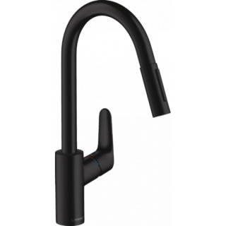 Küchenarmattur Hansgrohe Focus 240, Einhebel-, herausziehbarer Auslauf, schwarz matt