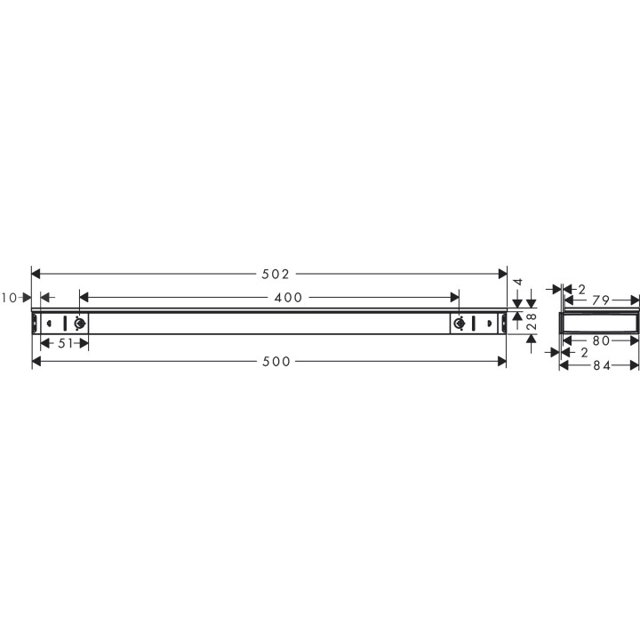 Ablage Hansgrohe Rainfinity 500, Chrom