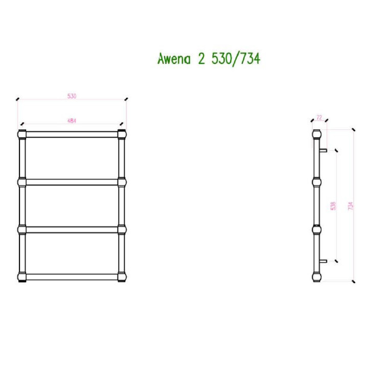 Grzejnik Imers Minimal 1 53x90 cm - weiß