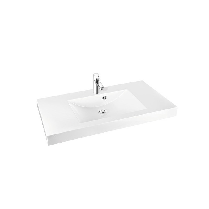 Waschtisch mit unterschrank/Einbau- Marmorin Moira BIS 1000x500x140 mm ohne Überlauf weiß