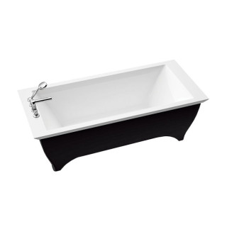 Badewanne freistehend Marmorin Teodor II rechteckig z czarną obudową 1800x750x580 mm weiß