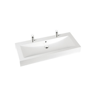 Waschtisch mit unterschrank/Aufsatz Marmorin Ceto 130, 1300x550x150 mm weiß 