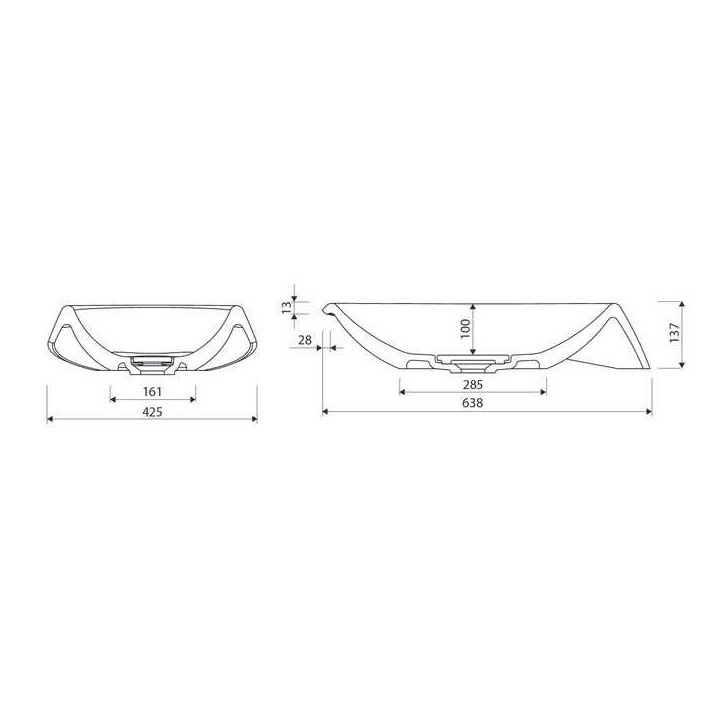 Waschtisch Marmorin Goccia 64x42 cm weiß