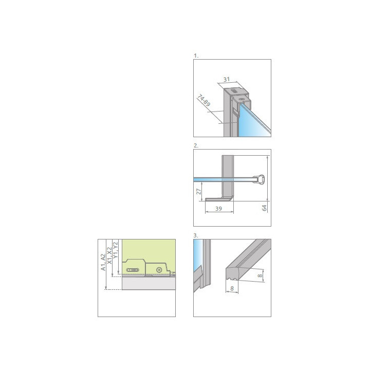 Duschkabine Radaway Modo X I 120, przejrzysta, 1180x2000mm