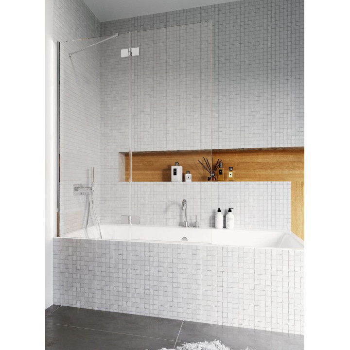 Parawan nawannowy Radaway Idea Black PN DWD 180, rozsuwany, Glas transparent, 180x150cm, schwarz profil