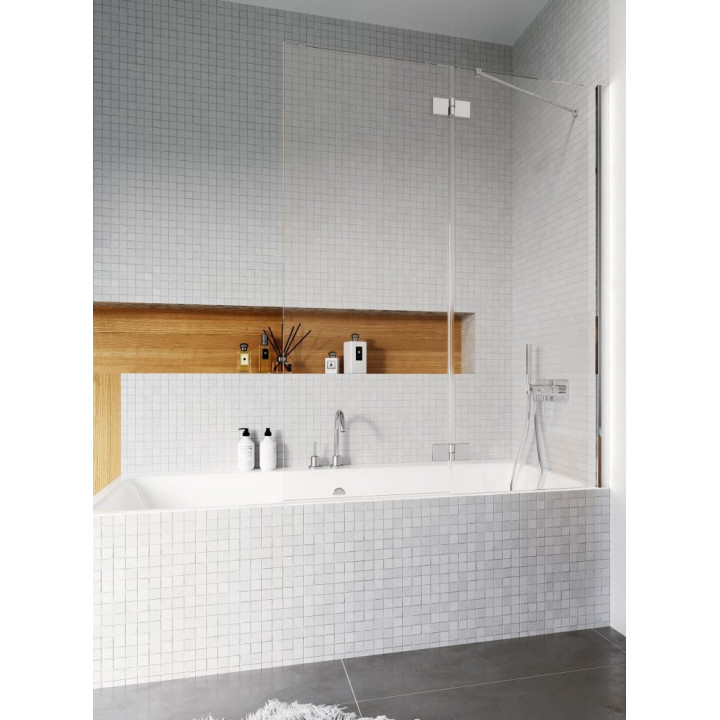 Parawan nawannowy Radaway Idea Black PN DWD 180, rozsuwany, Glas transparent, 180x150cm, schwarz profil