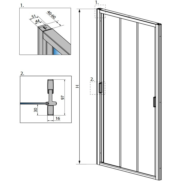 Tür Dusch- wnękowe Radaway Evo DW 80, 800x2000mm