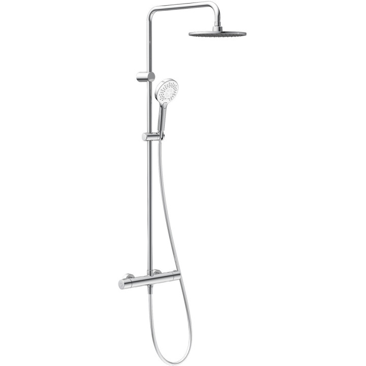 Dusch-set Oltens Atran (S) mit Armatur termostatyczną, quadratisch Kopfbrause, Chrom