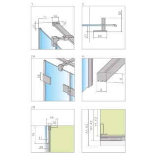Tür Dusch- für die Nische Radaway Espera Pro DWJ 160, rechts, 1600x2000mm, ciche domykanie, profil Chrom