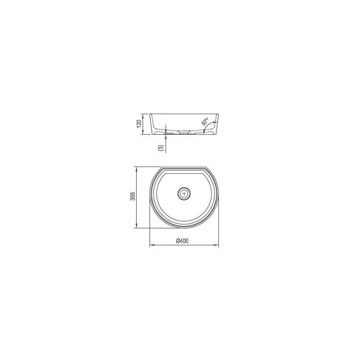 Aufsatzwaschtisch Ravak Moon 1C, 40x35,5x12cm - weiß
