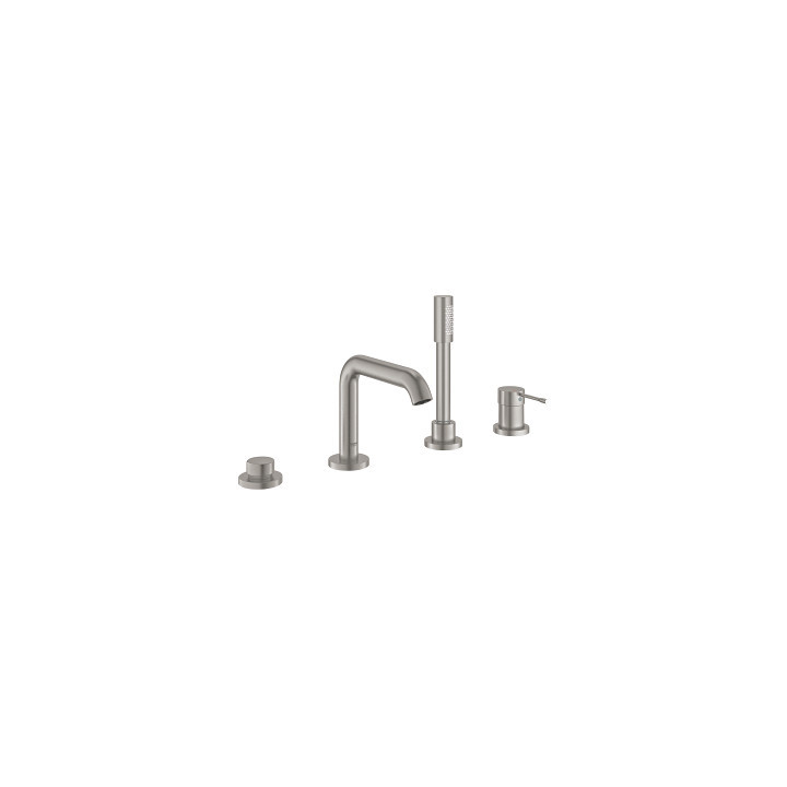Wannenbatterie Grohe Essence, mit 4 Anschlüssen, wys. 251 mm - rostfreier Stahl