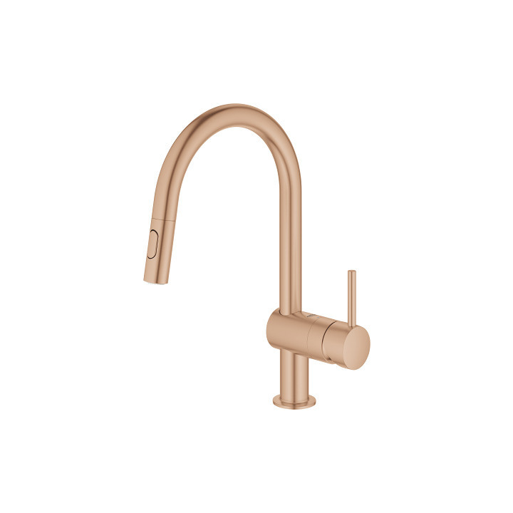 Küchenarmatur mit herausziehbarem Auslauf GROHE Minta 1/2", Einhebel- - brushed warm sunset