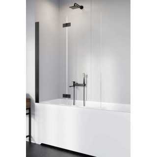 Parawan nawannowy Radaway Nes 8 Black PND I, lewy, składany, Glas transparent, 140x150cm, schwarz profil