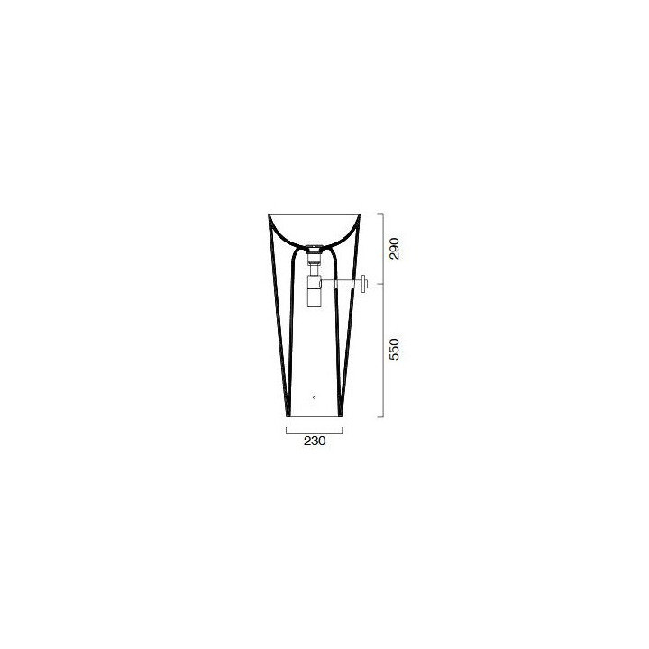 Waschtisch freistehend ohne Überlauf Catalano Green Lux 55x38x85 cm, schwarz matt