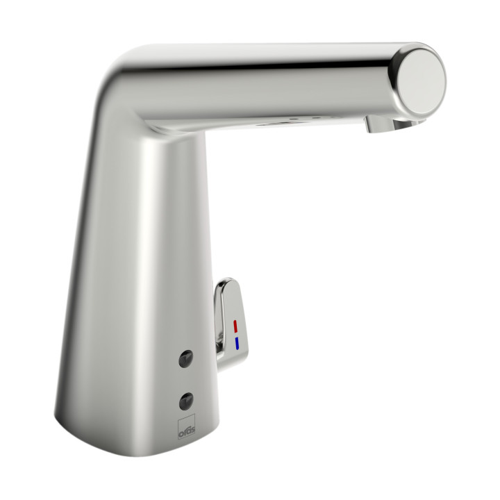 Berührungslos Waschtischarmatur Oras Inspera XS, stehend, Höhe 139mm, Bluetooth, Armatur 6 V, Chrom