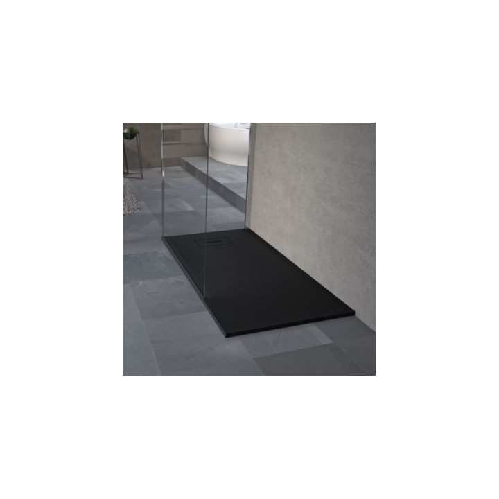 Duschwanne quadratisch Novellini Novosolid 80x80x3,5cm - schwarz