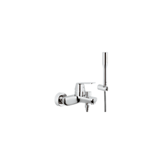 Bateria Grohe Eurosmart Cosmopolitan wannowa ścienna z zestawem prysznicowym- sanitbuy.pl