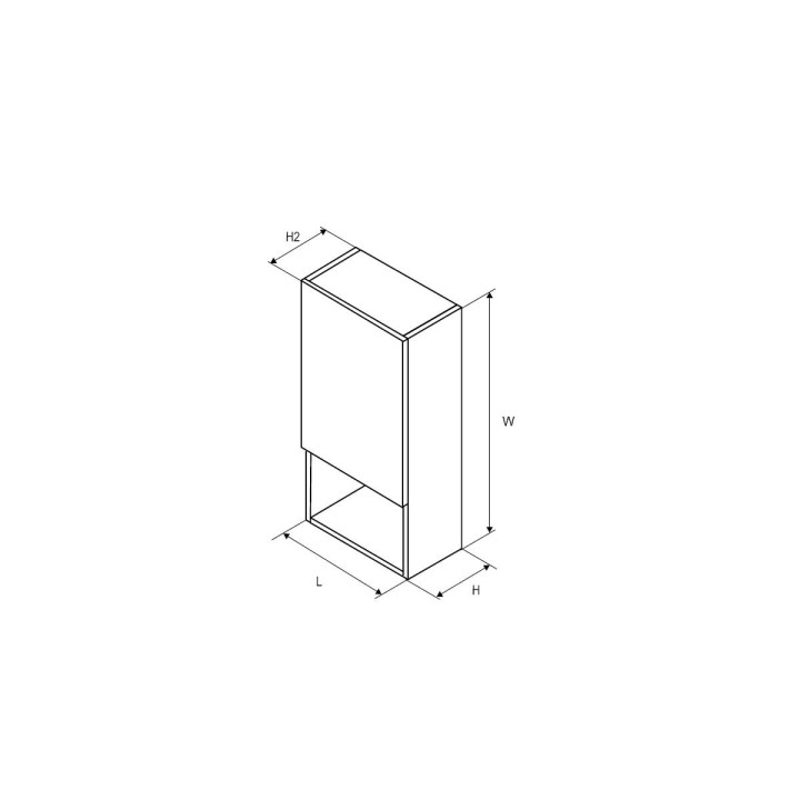 Hängeschrank Excellent Tuto, rechts, 80x40cm, Eiche/weiß